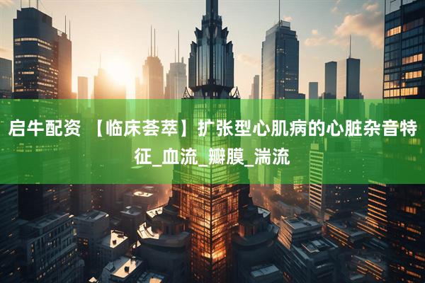 启牛配资 【临床荟萃】扩张型心肌病的心脏杂音特征_血流_瓣膜_湍流